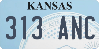 KS license plate 313ANC