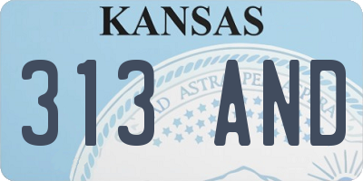KS license plate 313AND