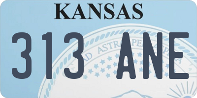KS license plate 313ANE