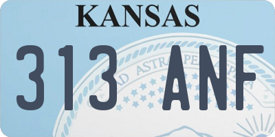 KS license plate 313ANF