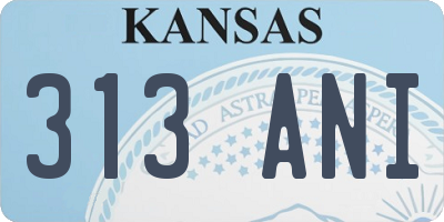 KS license plate 313ANI