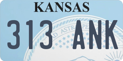 KS license plate 313ANK