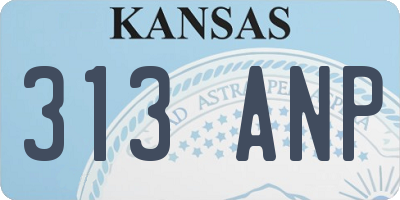 KS license plate 313ANP