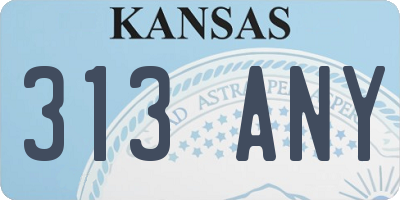 KS license plate 313ANY