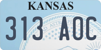 KS license plate 313AOC