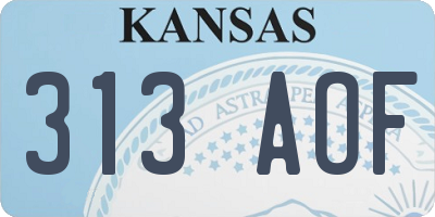 KS license plate 313AOF