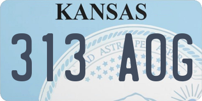 KS license plate 313AOG