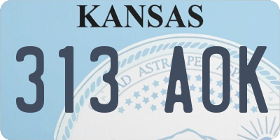 KS license plate 313AOK
