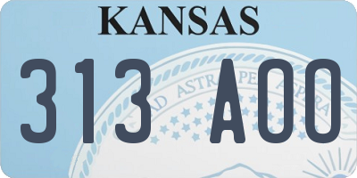 KS license plate 313AOO