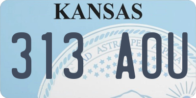 KS license plate 313AOU
