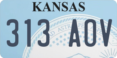 KS license plate 313AOV