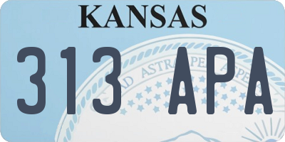 KS license plate 313APA