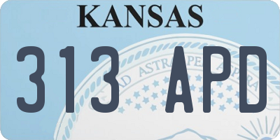 KS license plate 313APD