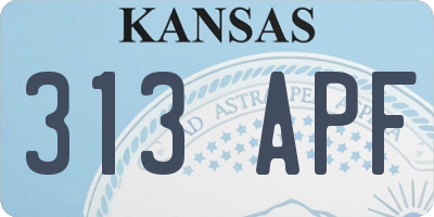 KS license plate 313APF