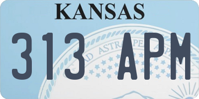 KS license plate 313APM