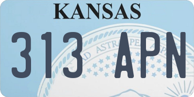 KS license plate 313APN