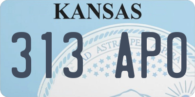 KS license plate 313APO