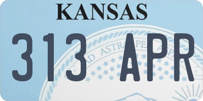 KS license plate 313APR