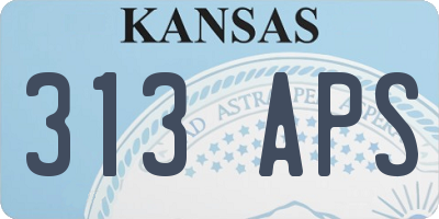KS license plate 313APS