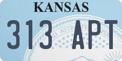 KS license plate 313APT