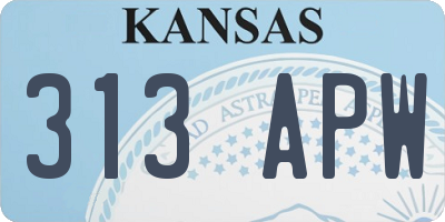 KS license plate 313APW