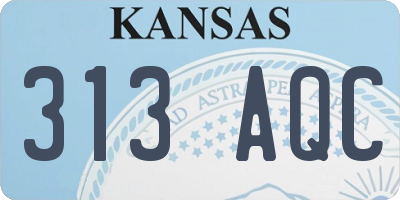 KS license plate 313AQC