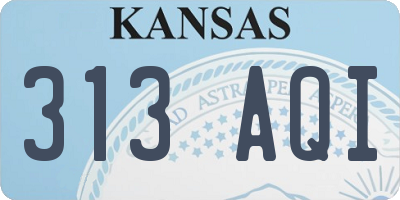 KS license plate 313AQI