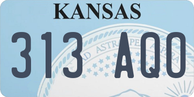 KS license plate 313AQO