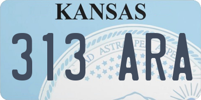 KS license plate 313ARA