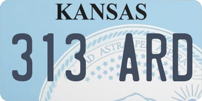 KS license plate 313ARD
