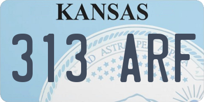 KS license plate 313ARF