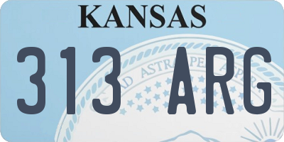 KS license plate 313ARG
