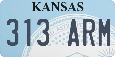 KS license plate 313ARM