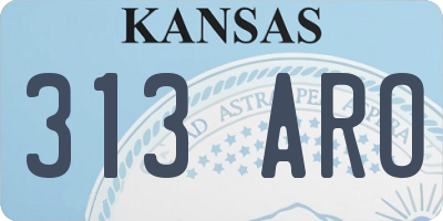 KS license plate 313ARO