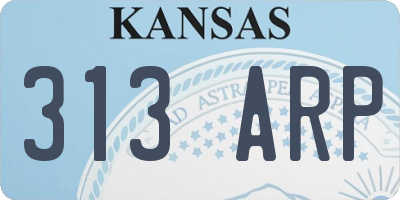 KS license plate 313ARP
