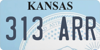 KS license plate 313ARR