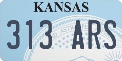KS license plate 313ARS