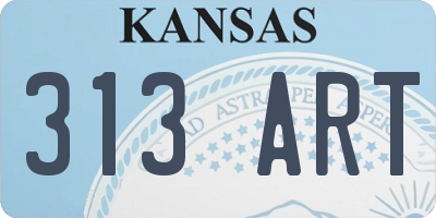 KS license plate 313ART