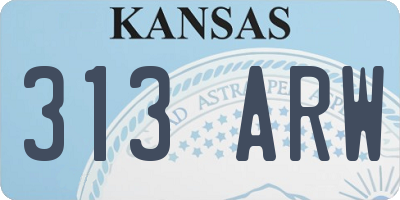KS license plate 313ARW