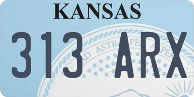KS license plate 313ARX