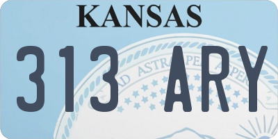 KS license plate 313ARY