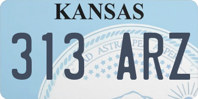 KS license plate 313ARZ