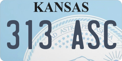 KS license plate 313ASC