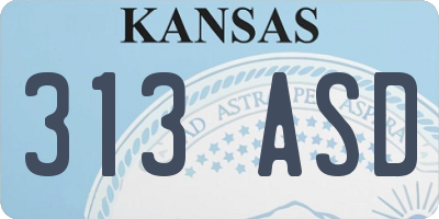KS license plate 313ASD