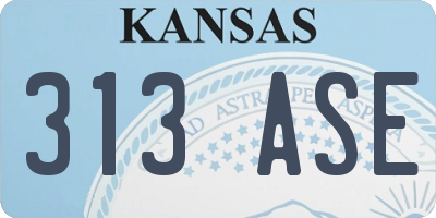 KS license plate 313ASE