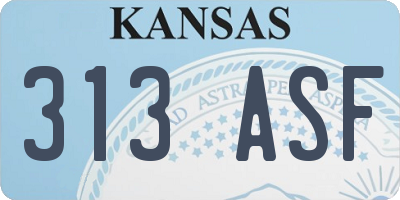 KS license plate 313ASF