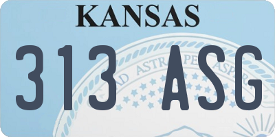 KS license plate 313ASG