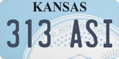 KS license plate 313ASI