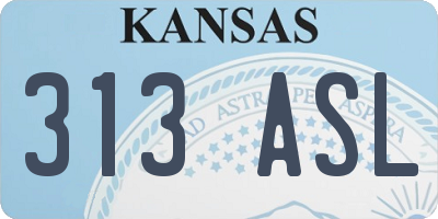 KS license plate 313ASL