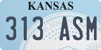 KS license plate 313ASM